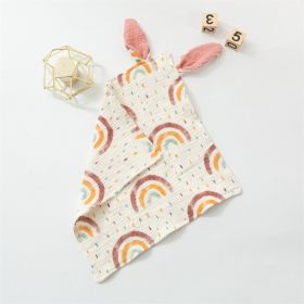 Baby Rabbit Ears Appeasing Towel Cotton Cloth To Sleep With Hug Blanket (Option: Colorful Rainbow-30 √ó 30cm)