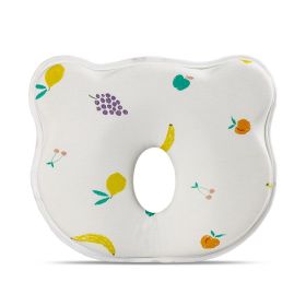 Cartoon Four Seasons Baby Headrest Anti-deviation Head Shaping For Children And Kids Pillow (Option: White Background Fruit-25 √ó 23 √ó 3)