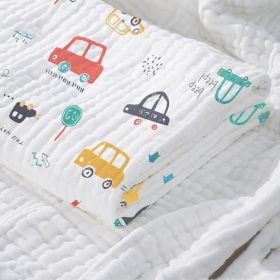 Baby Cotton Super Soft Absorbent Gauze Bath Towel (Option: Cartoon car-110x140cm)