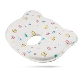 Cartoon Four Seasons Baby Headrest Anti-deviation Head Shaping For Children And Kids Pillow (Option: White Low Letter Bear-25 √ó 23 √ó 3)