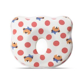 Cartoon Four Seasons Baby Headrest Anti-deviation Head Shaping For Children And Kids Pillow (Option: Red Dot Bear-25 √ó 23 √ó 3)