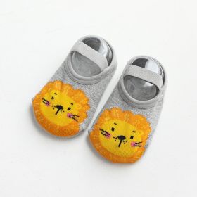 Baby Floor Socks Toddler Early Education Autumn Winter Cotton (Option: Gray Lion-S)