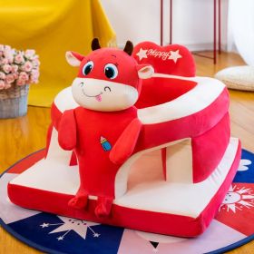 Sofa Backrest Anti-fall Household Children's Dining Chair (Option: Red Red Bull Bull Learning Cha)