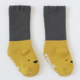 Thick Terry Baby Middle Tube Stereoscopic Anti-skid Floor Socks (Option: Turmeric-M)