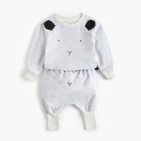 Baby Cartoon Animal Pattern Hoodie Combo Big PP Pants Sets (Color: Beige, Size/Age: 90 (12-24M))