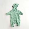 Baby Cartoon Dinosaur Graphic Snap Button Thin Style Rompers With Hat