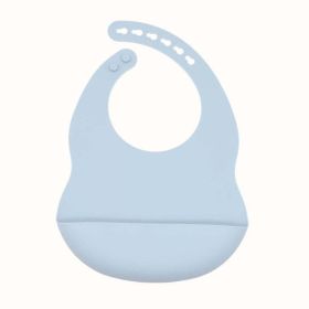 Baby Solid Color Food Grade Silicone Bibs (Color: Blue, Size/Age: Average Size (0-8Y))