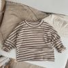 Baby Boys And Girls Striped Pattern O-Neck Long Sleeved Tops
