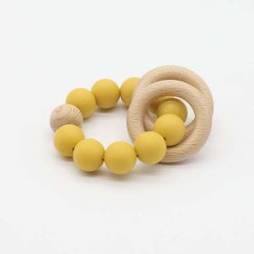 Baby Multicolor Chewable Teether Chain Soothing Chain (Color: yellow, Size/Age: Average Size (0-8Y))