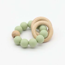 Baby Multicolor Chewable Teether Chain Soothing Chain (Color: green, Size/Age: Average Size (0-8Y))