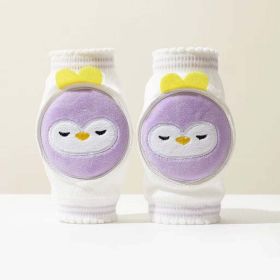 Baby 3D Cartoon Patched Pattern Mesh Breathable Design Anti-Fall Knee Pads (Color: purple, Size/Age: Average Size (0-6Y))