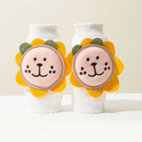 Baby 3D Cartoon Patched Pattern Mesh Breathable Design Anti-Fall Knee Pads (Color: yellow, Size/Age: Average Size (0-6Y))