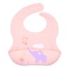 Baby Cartoon Animal Print Food Grade Multi-Adjustable Silicone Bibs