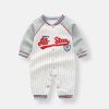 Baby Boy Striped Graphic Colorblock Sleeves Design Jumpsuit