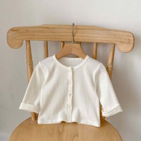 Baby Girl Solid Color Onesies With Cardigan In Summer (Color: White, Size/Age: 80 (9-12M))