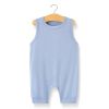 Baby Solid Color Sleeveless Snap Cotton Jumpsuit Pajamas