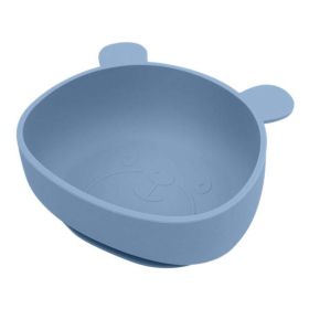 Baby Cartoon Panda Shape Complementary Food Training Silicone Bowl (Color: Blue, Size/Age: Average Size (0-8Y))