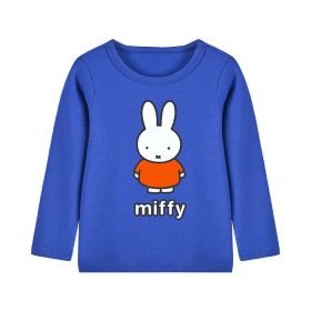 Baby Cartoon Bunny Print Pattern O-Style Quality Shirt (Color: Blue, Size/Age: 140 (8-10Y))