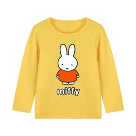 Baby Cartoon Bunny Print Pattern O-Style Quality Shirt (Color: yellow, Size/Age: 140 (8-10Y))