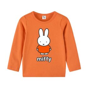 Baby Cartoon Bunny Print Pattern O-Style Quality Shirt (Color: orange, Size/Age: 100 (2-3Y))