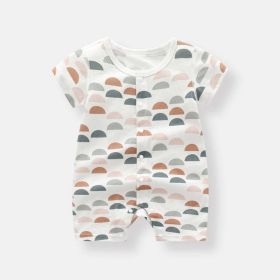 Baby 1pcs Rabbit Graphic Single Breasted Design Simply Jumpsuit Pajamas (Color: brown, Size/Age: 80 (9-12M))
