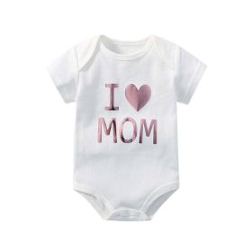 Baby Solid Color Printed Pattern Cute Triangle Onesies (Color: Light Green, Size/Age: 90 (12-24M))