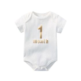 Baby Solid Color Printed Pattern Cute Triangle Onesies (Color: green, Size/Age: 59 (0-3M))