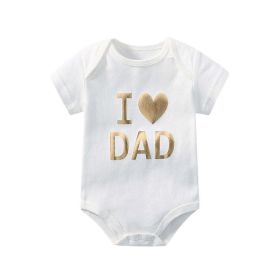 Baby Solid Color Printed Pattern Cute Triangle Onesies (Color: White, Size/Age: 80 (9-12M))