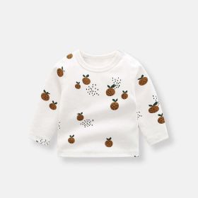 Baby Allover Fruit Graphic 100% Pure Organic Cotton Side Snap Button Tops (Color: brown, Size/Age: 66 (3-6M))