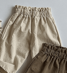 Baby Solid Color Loose Casual Pants (Color: Beige, Size/Age: 110 (3-5Y))
