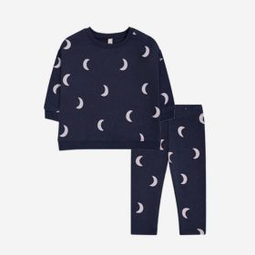 Baby 1pcs Print Pattern Tops Combo Trousers Underwear Cotton 2 Pieces Sets (Color: navy blue, Size/Age: 100 (2-3Y))
