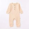 Baby Boy And Girl Solid Color Quarter Button Design Jumpsuit