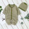 Baby Embroidered Pattern Single Breasted Design Longsleeve Knitted Romper