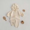 Baby Solid Color Full Button Design Knit Long Sleeve Jumpsuits