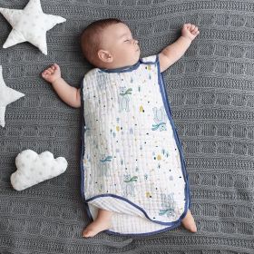 Cotton Gauze Sleeveless Vest Newborn Children's Sleeping Bag (Option: Star Blue Bear6-XL)