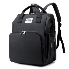 Multifunctional Go Out Portable Large Capacity Leisure Shoulder Bag For Mother And Child (Color: black)