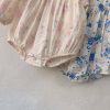 Baby Flower Pattern Stand Collar Long Sleeve Onesies