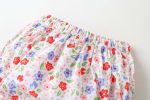 Baby Girls Floral Print Pattern With Bow Tie Design Round Collar Sleeveless Princess Newborn Onesies Dress
