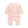 Baby Girl Solid Color Lace Heart Patchwork Design Long-Sleeved Rompers