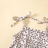Baby Girl Floral Print Pattern Belt Design Sling Tops Combo Shorts Swimsuit Sets In Summer