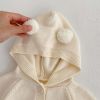 Baby Solid Color Full Button Design Knit Long Sleeve Jumpsuits