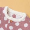Baby Boy And Girl 1pcs Polka Dot Pattern Button Front Knitted Rompers
