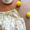 Baby Girl Floral Print Doll Collar Design Tops Combo Shorts Sets In Summer