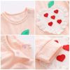 Baby Girl Solid Color Lace Heart Patchwork Design Long-Sleeved Rompers