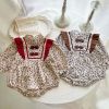 Baby Girl Floral Pattern Chinese Style Snap Buckle Design Bodysuit