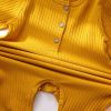 Baby Boy And Girl Solid Color Quarter Button Design Jumpsuit