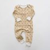 Baby Floral Graphic Envelope Collar Design Soft Cotton Nordic Style Jumpsuit