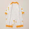 Baby Cartoon Pattern Button Front Design Long Sleeves Cotton Romper