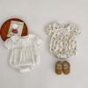 Baby Girl Doll Neck Short Sleeve Summer Onesies