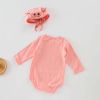 Baby 1pcs Cartoon Graphic Soft Cotton Long Sleeves Bodysuit With Hats